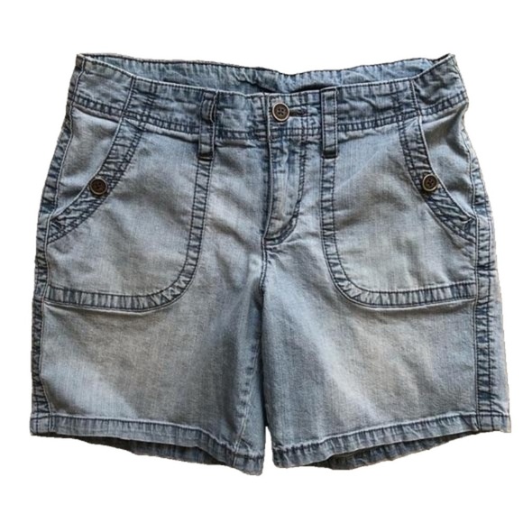 𝅺Vintage Faded Glory High Waist Mom Jeans Denim Shorts Size 10 - Picture 1 of 7